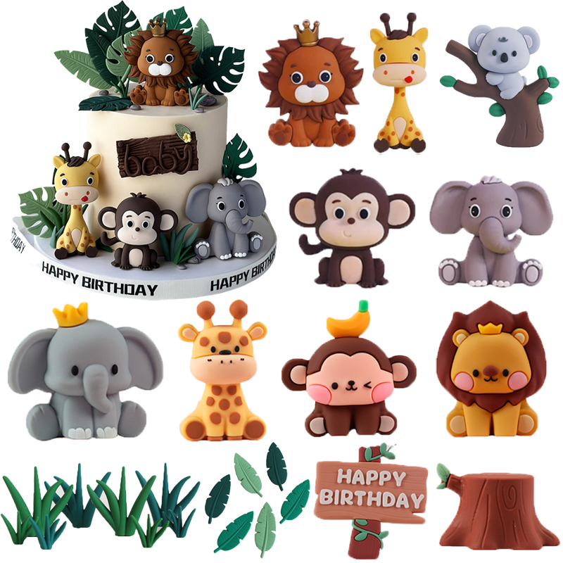Event Supplies - New Forest Jungle Animals Cake Decorations
