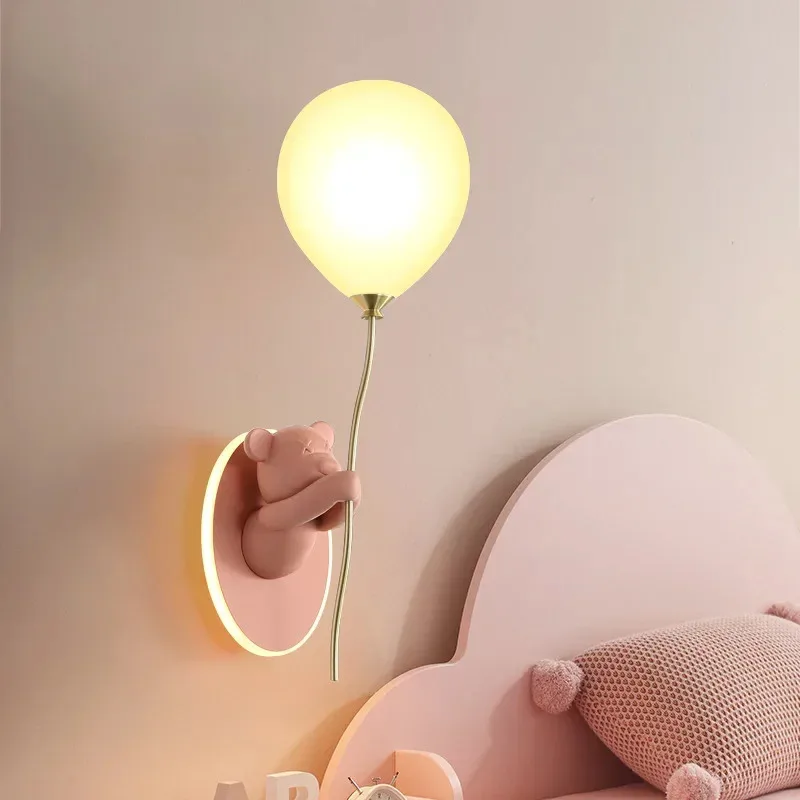 Led Balloon Light - Nordic Cute Bear Balloon Wall Lamp