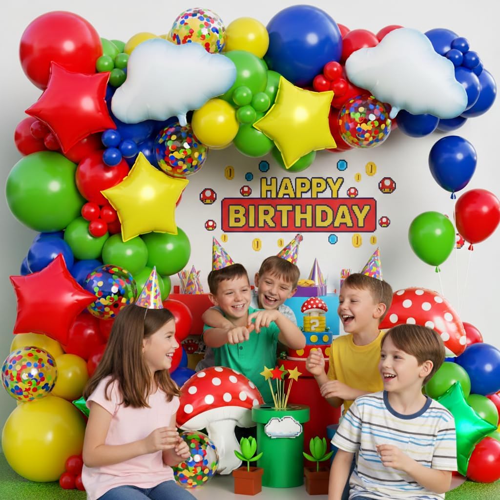 Red Blue Green Yellow Cloud Mu - огляд і ціна Balloon Arch Kit