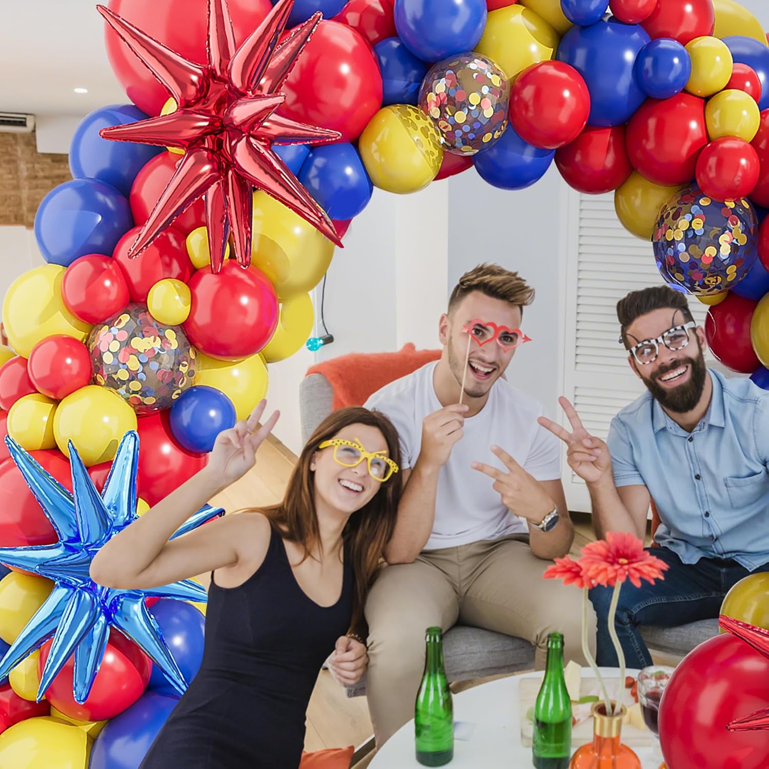 123Pcs Blue Yellow Red Balloon - огляд і ціна Balloon Arch Kit